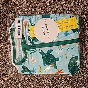 New in bag Little Sleepies 6-12 Sea turtle friends zippie.